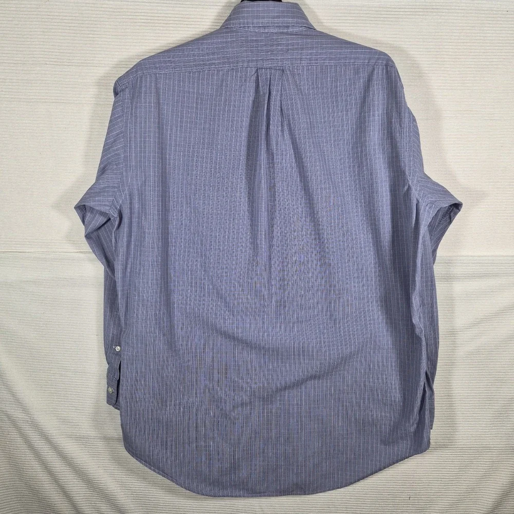 Ralph Lauren Yarmouth‎ Button Down Shirt Purple Blue Stripe Men's 15.5
